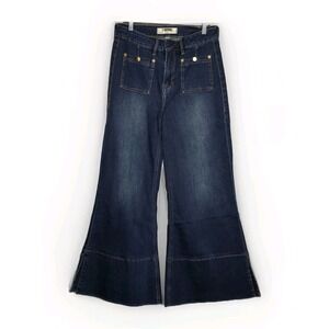 Rock & Roll Denim Sz 29x30 Ladies Palazzo High Rise Flare Leg Jeans Western